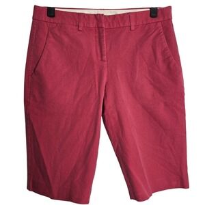 Theory Womens Shorts Pink Bermuda Knee Length Size 2 Cotton Blend